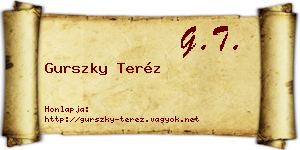 Gurszky Teréz névjegykártya